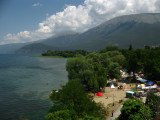 Campsite along the Sveti Naum beachfront