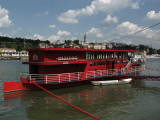 Riverboat restaurant on the west bank of the Sava