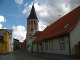 Buildings on Lutsu with St. Johns Church