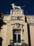 Detail with lion statue, Alberta iela 4