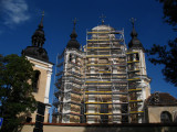 Scaffold-covered Church of St. Michael