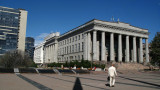 Drab classicist building in the government district