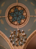 Chandelier and Star of David ceiling detail