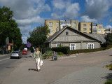 Walking into town from the bus station