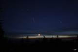 ISS cutting through Gemini above a 3 day old Moon