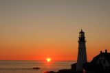 DSC00500.jpg HEADING OUT AT FIRST LIGHT lobster boat passes Portland Head light donald verger maine lighthouses