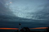 DSC05449.jpg CORMORANTS MIGRATE PAST PORTLAND HEAD LIGHT AT SUNRISE DONALD VERGER MAINE LIGHTHOUSES