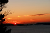 DSC00943.jpg sunrise from my new apartment deck a few moments ago over casco bay, maine,