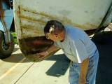 Chet is inspecting the hull