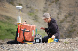 Lisa with gravity meter and GPS