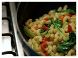 Macaroni stir-fried in chicken stock, asian style