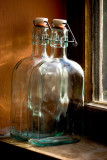 bottles on the kitchen windowsill