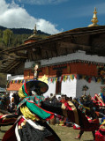 Black Hat dancers in Bumthang