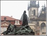 Hus Statue and with Our Lady of Tyn Church in background