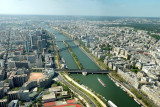 view of the Seine from the Eiffell Tower