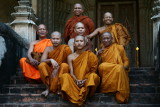 Thais monks visiting a temple in Vientiane - Laos