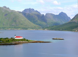 Church and fjord north of Svolvaer