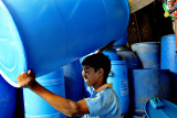 Blue waterbarrel