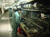 Preparing the silk in the factory