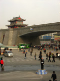 Directing traffic under the city walls of Xi'an