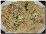 Shrimp & Mushrooms In White Sauce