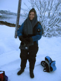 The dry suit isnt enough; Cyn needs a full scarf and gloves too