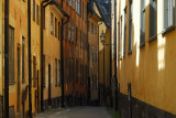 Narrow Street In Gamla Stan, The Old Town Of  Stockholm