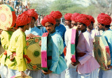Red turbans and drums