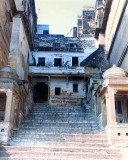 Varanasi-stairs to Ganga