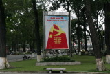 communist slogans on streets of Ho Chi Minh City