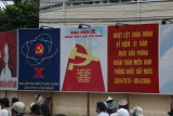 communist slogans on streets of Ho Chi Minh City
