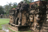 Terrace of the Elephants is part of the walled city of Angkor Thom, a ruined temple complex in Cambodia