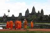monks and Angkor Wat