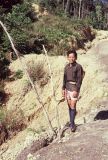 Man overland looking at the Pelagus rapid. We have signallers along the Pelagus with flags