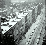 Snowing on W. 69th st. NYC 1969