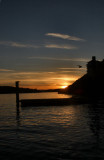 Sunset on the ferry dock