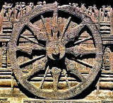 Wheel of Salvation sun dial, Sun Temple, Orissa, India, 13th century