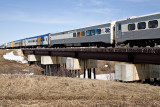 Classic and former GO transit passenger cars on mixed train