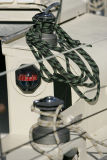 Détail du pont de Pen Duick II à quai pendant les Voiles de Saint-Tropez 2006