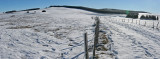 Panorama près du lac gelé de Bourdouze