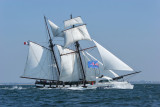 La Recouvrance sous voiles en baie de Quiberon