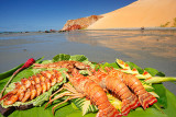 Lagosta, camarão e pargo assado na praia de Ponta Grossa, Icapuí_3941