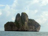 Bida islet; the frigate birds roost on the trees on this inaccessible rocky island