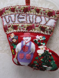 Wendys stocking made by Mom and Margaret