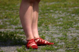 red shoes - feet