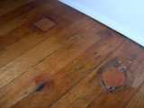 old steam pipe holes patched