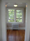 new paint, floors, light, picture molding, sheetrock ceiling