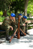 Blue Beret soldiers having a break - Athens