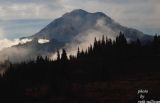 Pacific Crest Trail(with views of Mt.Rainier in partial fog and clouds)