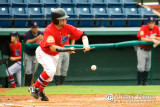 K.J. Hendricks bunts for a hit